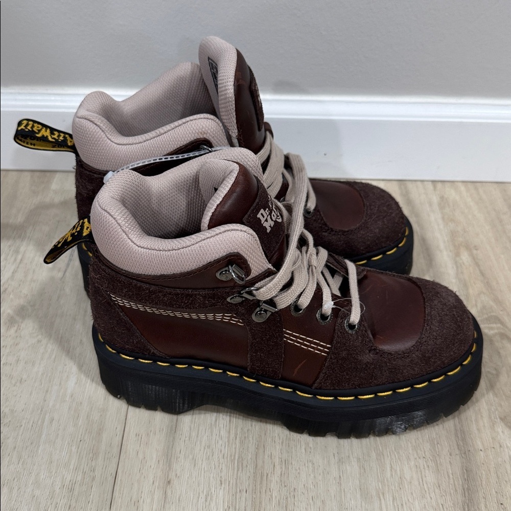 NWOB Dr. Martens Zuma leather suede hiker style Brown High-Top Boots - Picture 3 of 7